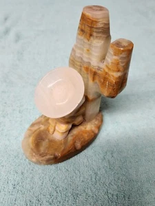 Vintage Sleeping Mexican Sombero under Cactus Hand carved Marble Figurine - Picture 1 of 7