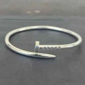 Solid 925 Sterling Silver Bangle Handmade Men's And Women's Bangles - Picture 1 of 5