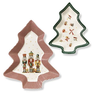 Ensemble De Bols De Noël Nuages En Tissu 2Pcs Plateaux Arbres De Noël Carol 6282 - Imagen 1 de 3