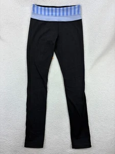 Lululemon Leggings Damengröße 6 schwarz blau gestreift Taille volle Länge Yoga - Bild 1 von 11