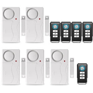 Security Alarmanlage Tür Fenster Alarm 110dB Sirene 5 Sensoren 5 Fernbedienungen - Bild 1 von 12