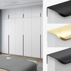 Invisible Door Handle Modern Wardrobe Cupboard Drawer Knob Kitchen Cabinet Pull - Picture 1 of 34