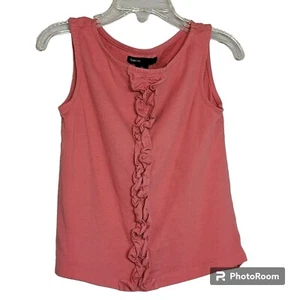 Gap Kids Tank Top, Girls XS (4-5), Pink, Knit , Center Ruffle, Cotton, EUC - Picture 1 of 10