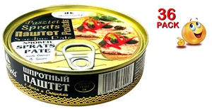 PACK 36 - PATÉ SPRATS AHUMADO CON CEBOLLA Y ESPECIAS 160g ORO BÁLTICO Hecho en LETONIA - Imagen 1 de 1