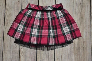 SONOMA GIRLS 5 METALLIC SILVER PINK GREEN BLACK PLAID STRIPE TULLE SKIRT SKORTS - Picture 1 of 11