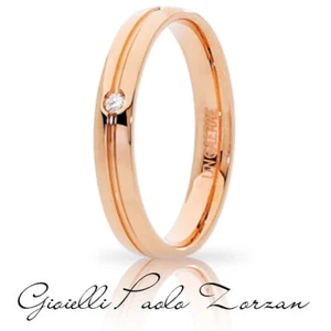 FEDE Matrimoniale ANELLO Nuziale UNOAERRE Lyra Oro Rosa 18 kt Diamante - Imagen 1 de 2