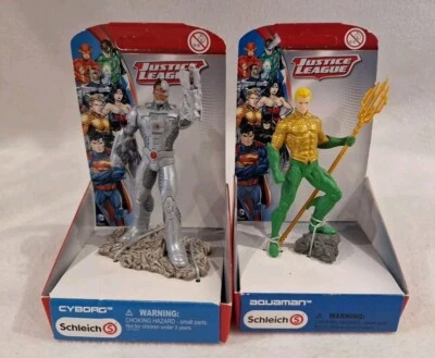 Paquete Schleich Superhéroe Liga de la Justicia Aquaman Cyborg Figuras Colección  Foto 1 de 4