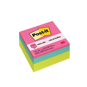 Post-it® Notes Cube, 400 Total Notes, 3" x 3", Bright Colors - Picture 1 of 5