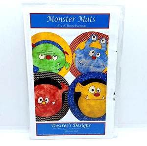 Desiree's Designs Monster Placemats 16" Round Pattern Halloween Party Fun Kids - Picture 1 of 6