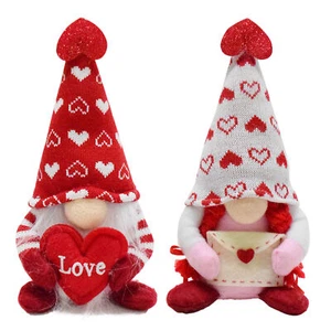 Valentine's Day Faceless Doll Valentine Gnomes Dwarf Figurines Home Decor Gifts - Picture 1 of 14