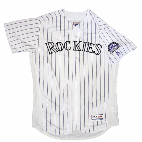 Mens MLB Colorado Rockies Authentic On Field Flex Base Jersey - Home White Cover