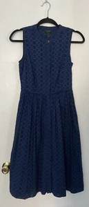 J. By J. Crew Size 00 Blue Eyelet Dress New - Picture 1 of 5