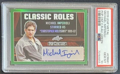 Sopranos Michael Imperioli Auto 2019 Green Leaf Pop Century /5 PSA 10 Pop 1 - Image 1 of 3