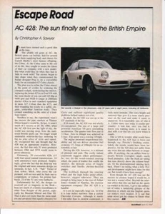 1966 AC 428 1 Seite Artikel & Foto / Shelby 427 Cobra Chassis - Bild 1 von 1
