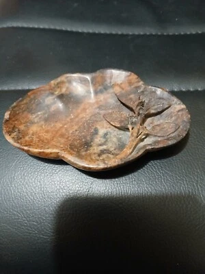 Hand Carved Soapstone Ashtray Chinese Antique 4.5" x 3.5" Excellent Condition  - Image 1 of 4