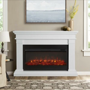 RealFlame Beau Infrared Electric Fireplace with Extra Long Firebox White - Picture 1 of 12