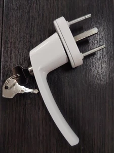 Window Handle Aluminium White Lockable - Picture 1 of 1