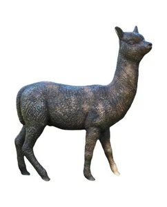 Bronzefigur Alpaka Pako Kamel Gartenfigur Wohndekoration - Bild 1 von 2