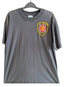 Vintage San Antonio Texas Fire Department Tee T Shirt M Grey Jerzees - Bild 1 von 3