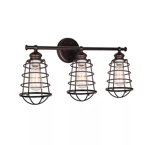 Ajax Indoor Vanity Light in Coffee Bronze, 3-Light - Picture 1 of 7