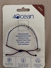 4OCEAN Ocean Plastic Clear Bead SEAHORSE BRACELET, Maroon And Navy, New