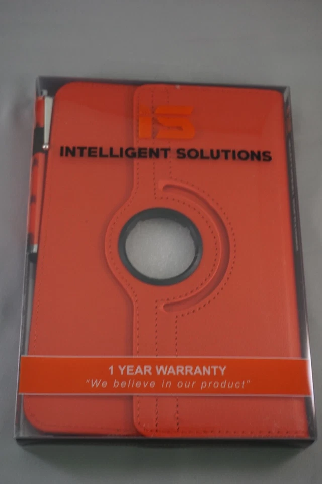 8" RED  ACP Tablet Case Cover Folio - with Stylus and (2) Hardened Glass - Image 1 of 4