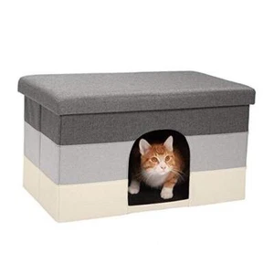 Pet House for Indoor Cats & Medium/Small Dogs, Collapsible & Foldable w/ - Picture 1 of 7
