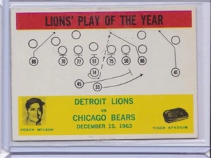 1964 Philadelphia Football #70 Detroit Lions POY GEORGE WILSON HC RC IDBB - Picture 1 of 2