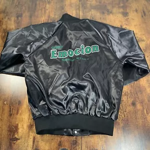 Vintage Auburn Grupo Emocion Sinaloa Mexico Satin Jacket Medium Black Bottom - Bild 1 von 6