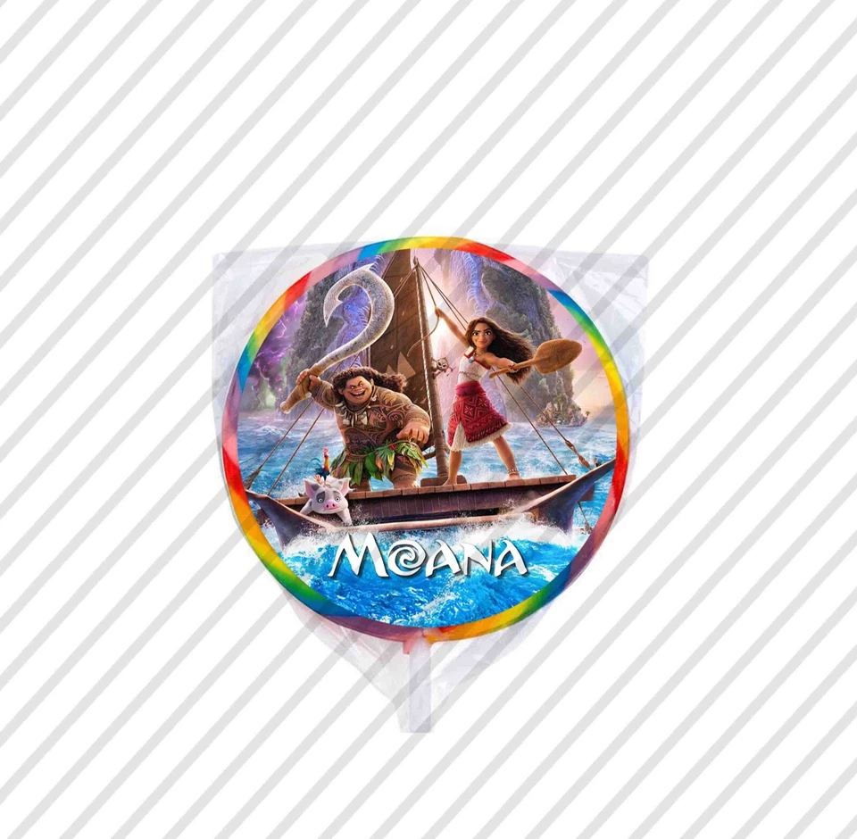 24 Moana 2 Custom 1.67" Sticker Label for Bag Party Favor Birthday Maui Simea - Image 1 of 1