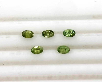 Natural Demantoid Garnet Oval Cut Loose Gemstone Lot 5 Pcs 3*5 MM 1.50 CT - Image 1 of 4