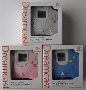 Sega Dreamcast Controller Pearl Blue Pink White Set of 3 Japan New Boxed - Picture 1 of 4