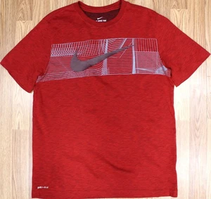 NIKE COTTON/POLYESTER T-SHIRT RED Sz LARGE, L - Picture 1 of 5