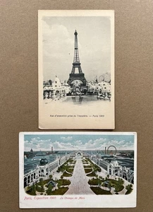 1900 Paris Exposition Postcards • Eiffel Tower & Champs de Mars Views - Picture 1 of 7