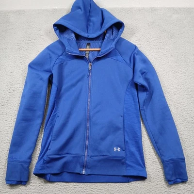 Under Armour ColdGear Sudadera con Capucha Cremallera Completa Para Mujer M Azul Chaqueta Activa Ajustada Foto 1 de 4
