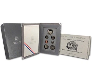 1991 $ United States Proof Prestige Set 90% Silver Dollar 7 Coin Lot W/ COA - Picture 1 of 12