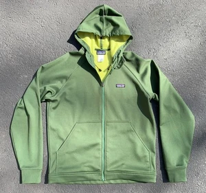 Men’s Patagonia Slopestyle Hoody Ski Snowboard Fleece Lined Jacket Green M EUC - Picture 1 of 6