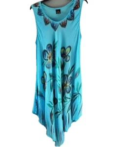 Copricostume da bagno moda asso taglia unica blu floreale senza maniche floreale boho cottagecore - Foto 1 di 7