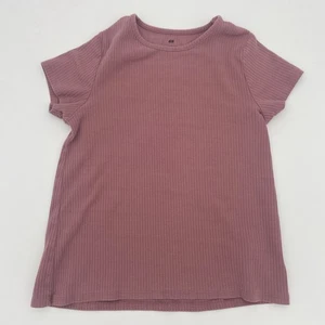 Girls H&M Ribbed Shirt 8/10 Mauve - Picture 1 of 5