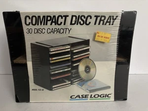Vintage 1988 Case Logic 30 CD vassoio plastica montaggio a parete impilabile TCD-30 - Foto 1 di 6