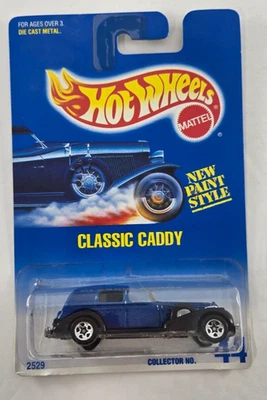 Tarjeta clásica Caddy azul cromo 5 radios azul y blanco 44 1991 Hot Wheels Foto 1 de 4