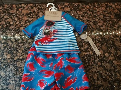 Nicole Miller 18 Meses Niños Natación Conjunto de 3 Piezas Baúles Gafas de Sol Protector contra Erupciones Nuevo con Etiquetas Foto 1 de 4