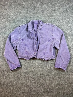 Vintage Fredericks of Hollywood Lavender Denim Crop Jacket Womens Medium - Image 1 of 4