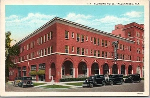 Vintage 1930 Tallahassee, Florida Postcard FLORIDIAN HOTEL Street View Curteich - Picture 1 of 2