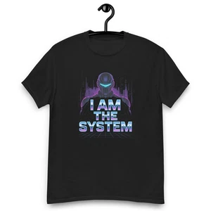 I Am the System Cyberpunk Graphic Tee Voiceritzy Men’s Cotton Streetwear - Picture 1 of 7