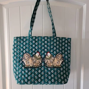 Vera Bradley French Hens bestickt Reißverschluss Beuteltasche Tasche Handtasche - Bild 1 von 7