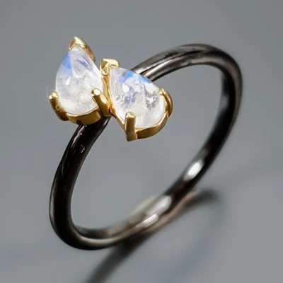 Модное женское кольцо с натуральным лунным камнем кольцо из стерлингового серебра 925 пробы размер 6/R445894 - Изображение 1 из 4