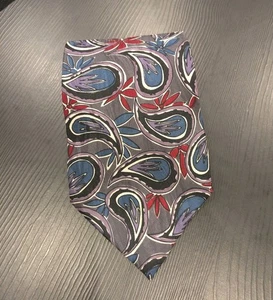 Linee Moda Silk tie Retro vibe Geometric Floral Paisley Pattern Made in Italy - Bild 1 von 4