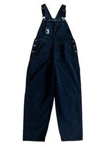 VTG Y2K DISNEY STORE Mickey Mouse Black Velvet Bib Overalls Retro 90s Jumpsuit M - Picture 1 of 11