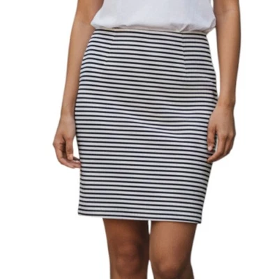 Minifalda lápiz a rayas blancas y negras CYNTHIA ROWLEY - talla mediana Foto 1 de 4